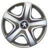 Capace Roti Peugeot R15, Gri/Negru, ABS, Cod 340 - Compatibil Universal (Set 4 Bucati)
