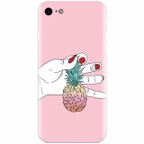 Husa silicon pentru Apple Iphone 6 / 6S, Rainbow Pinepple