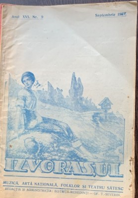 Izvorasul - revista de muzica, arta nationala, folklor si teatru satesc - nr. 9, septembrie 1937 foto