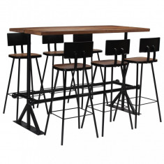 vidaXL Set mobilier de bar, 7 piese, lemn masiv reciclat foto