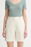 Marc O&#039;Polo pantaloni scurți culoarea bej, uni, high waist, 503040015019