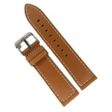 Cumpara ieftin Curea Ceas Premium Maro Coniac &ndash; Piele Autentic? cu Cus?tur? Alb? Contrastant?
