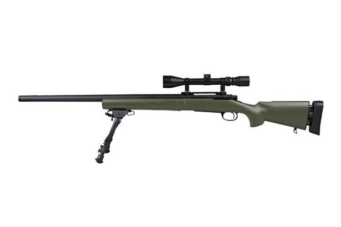 Sniper SW-04J cu luneta si bipod Upgrade Olive [SNOW WOLF]