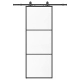 Cumpara ieftin Usa glisanta cu set de feronerie neagra 76x205 cm Sticla ESG
