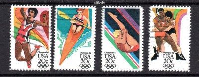 SUA 1984, Sport, J.O. Los Angeles, stampilat, uzat foto