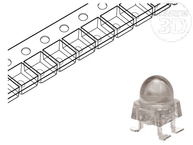 LED SMD albă 9300-16000mcd 33&deg; 20mA 2,7-3,5VDC 105mW