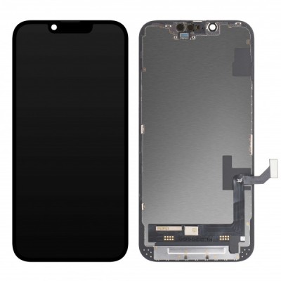 Display cu Touchscreen JK pentru Apple iPhone 14, cu Rama, Versiune LCD In-Cell, Negru foto