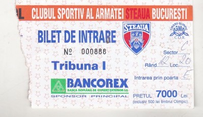 bnk div Stadion Steaua - Bilet de intrare - 1996 foto