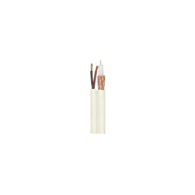 Cablu coaxial cu alimentare, elSales ELS-COAX-160, 2x0.5, lungime 1 metru, alb foto