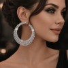 Cercei Lady Mirelli Argintii Elegant Femei Strasuri Otel Inoxidabil 6cm