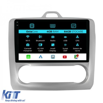 Navigatie Dedicata Ford Focus (2004-2012), 9Inch, 4Gb Ram, 64Gb Stocare, Carplay, Clima automata Performance AutoTuning foto
