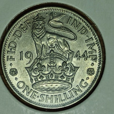 Anglia Marea Britanie - moneda colectie argint - 1 shilling 1944 UNC in cartonas