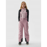 Pantaloni de schi cu bretele membrana 8000 pentru fete - roz
