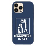 Husa compatibila cu Apple iPhone 14 Pro Max model Teamwork is key, Silicon, TPU, Viceversa, Transparent, Carcasa