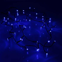 Perdea 100 LED-uri albastre cu jocuri de lumini cablu negru WELL foto