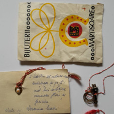 Lot felicitare + plic de epoca + 1 martisor Cosar, de STicla, comunism, pionier