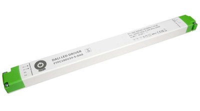 Sursă de alimentare POS FTPC100V24-S-DA6, driver LED POS 24V/4.1A CV DALI tip 6, reglare luminozitate prin buton, carcasă liniară din plastic foto