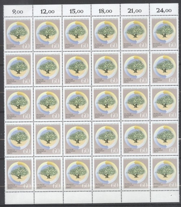Germany Berlin 1987 Botanic congress, block of 30, Mi.786, MNH S.235