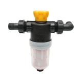 Filtru erbicidator transparent cu 2 site, valva autocuratare si racord 32 mm