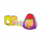 Cort de joaca pentru copii, 3 in 1, igloo si cub, cu tunel, 200 bile, husa, 280x83x100 cm, Isotrade