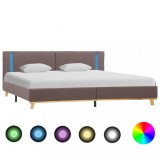 Cumpara ieftin Cadru de pat cu LED, gri taupe, 180 x 200 cm, material textil