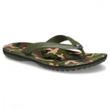 Șlapi Crocs Crocband Printed Flip Verde - Army Green/Black