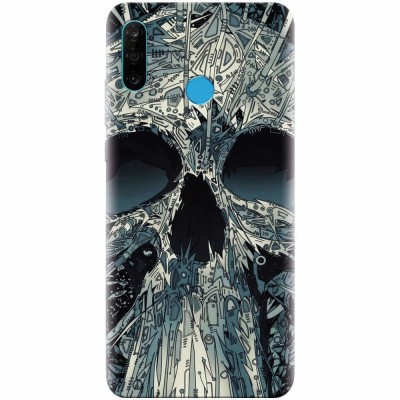 Husa silicon pentru Huawei P30 Lite, Abstract Skull Artwork Illustration foto