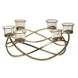 Cumpara ieftin Suport lumanari Modern din metal si sticla 34 cm x 13 cm