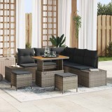 Cumpara ieftin Set de canapele pentru grădină cu pernă 8 pcs Gri Rattan poli