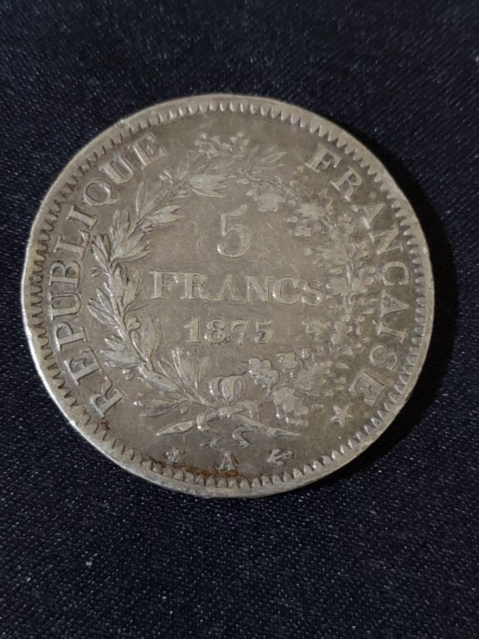 Franța 1875 A - 5 Franci - Monedă de argint #8