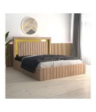 Pat Tapitat Ianis Crem + Saltea Lux Ortopedica 180x200cm