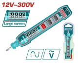 Tester tensiune AC TOTAL 12-300V cu afisaj LCD si avertizare