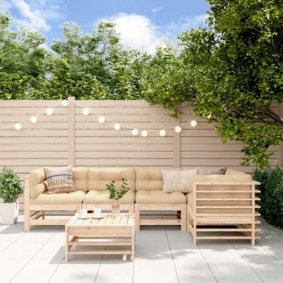 Gossi set mobilier relaxare de gradina &amp;amp; perne 6 piese lemn masiv pin foto
