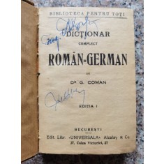 Dictionar Complet Roman-german - G. Coman , A30