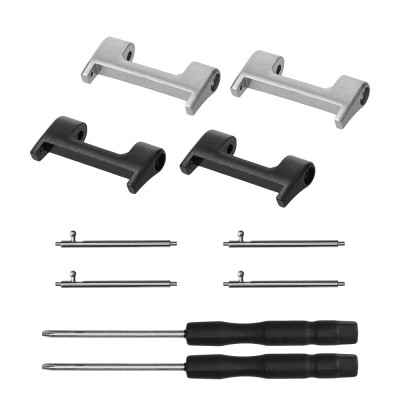 Set 4 Adaptori prindere curea de 22 mm Kwmobile pentru Amazfit T-Rex, Argintiu/Negru, Otel, KWM0000255J001C foto