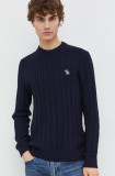 Abercrombie &amp; Fitch pulover din amestec de lana barbati, culoarea albastru marin, light