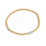 Cumpara ieftin Bratara de mana placata cu aur din inox Golden Beads Crystal