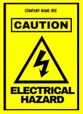 Sign company name here caution electrical hazard foto