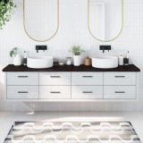 vidaXL Blat de baie, maro &icirc;nchis, 220x50x(2-4) cm, lemn masiv tratat