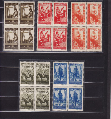 ROMANIA 1946 LP 204 F.D.F.R. BLOCURI DE 4 TIMBRE MNH foto