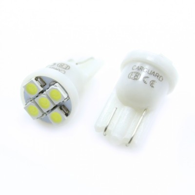 Led bec T10 5Fx3528 alb rece foto