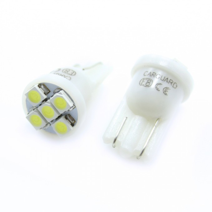 Led bec T10 5Fx3528 alb rece