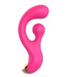 Vibrator Rabbit Sani, 10 Moduri Vibratii, 10 Moduri Rotatii pentru Stimulatorul Clitoridian, Silicon, USB Magnetic, Roz, 17.7 cm
