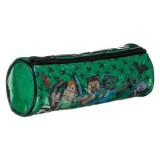 Penar tub rotund cu glitter, verde, model Minecraft, &Oslash;8x22.5 cm, CMCLASS