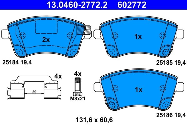 ATE 13.0460-2772.2 set placute frana,frana disc