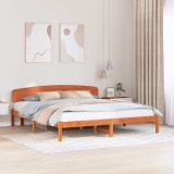 VidaXL Cadru de Pat cu Tăblie Maro Cerat 200x200 cm Lemn Solid Pin