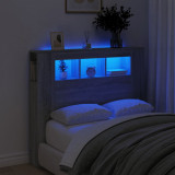 Tablie de pat cu LED, gri sonoma, 120x18,5x103,5 cm, lemn GartenMobel Dekor, vidaXL