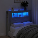 Cumpara ieftin Tăblie de pat cu LED, gri sonoma, 120x18,5x103,5 cm, lemn