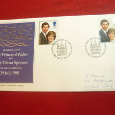 Plic FDC - Nunta Printului Charles cu Lady Diana 1981 Anglia