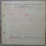 Document Comisia Locala a Sindicatelor Unite Moreni/ 1948